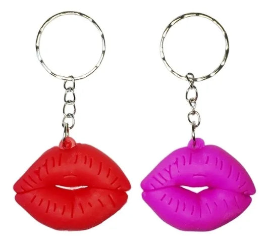 Llaveros Labio Kiss Pack X12 Souvenirs Rosa Y Rojo
