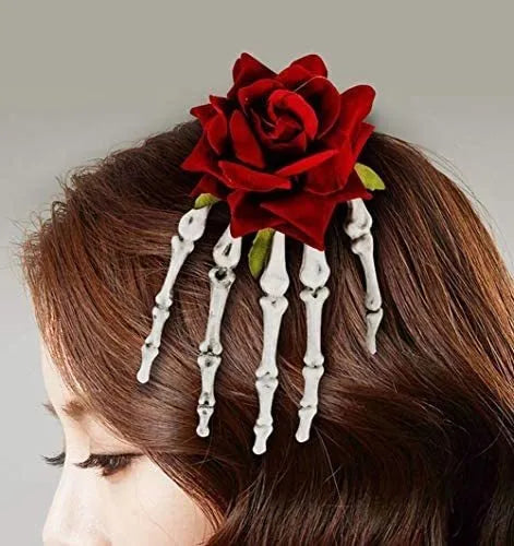 Pinza Broche Esqueleto Hueso Para Pelo Halloween