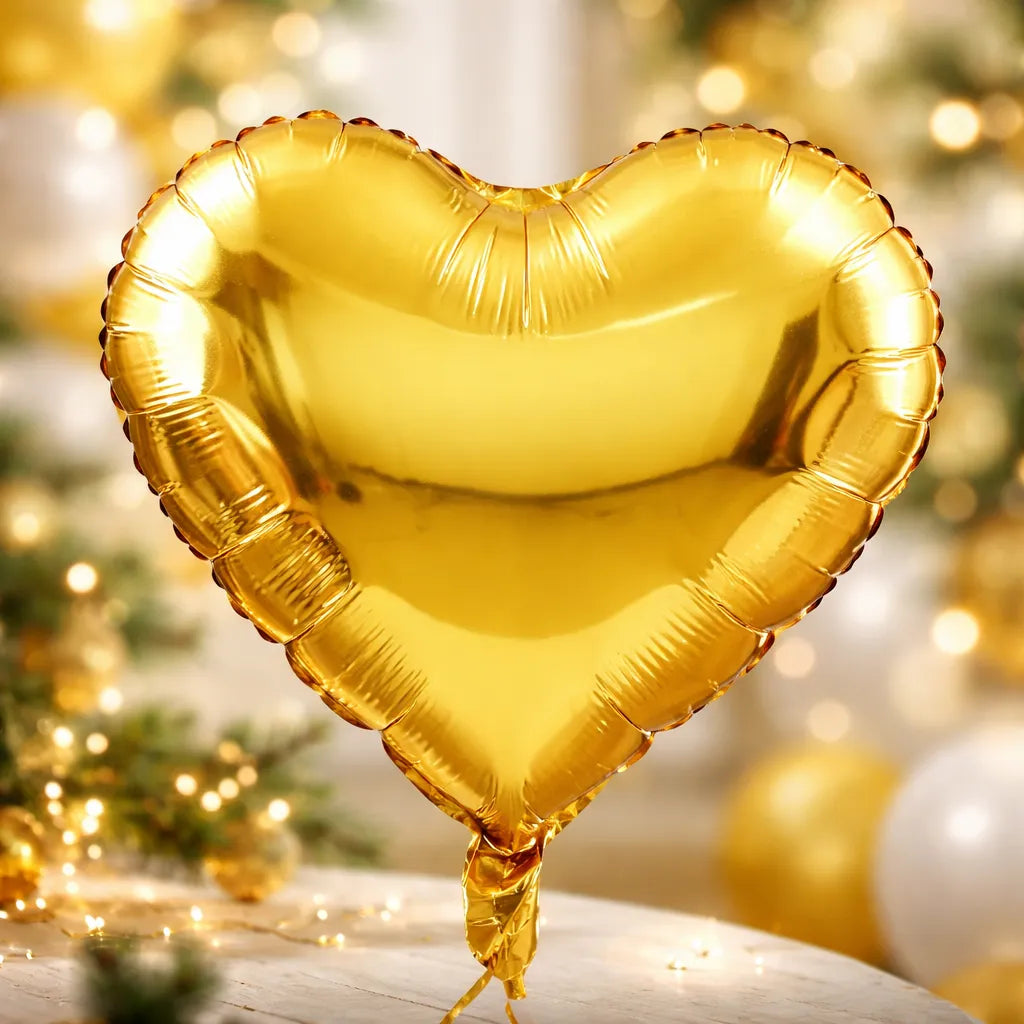Globo Corazon Dorado Metalizado 45cm