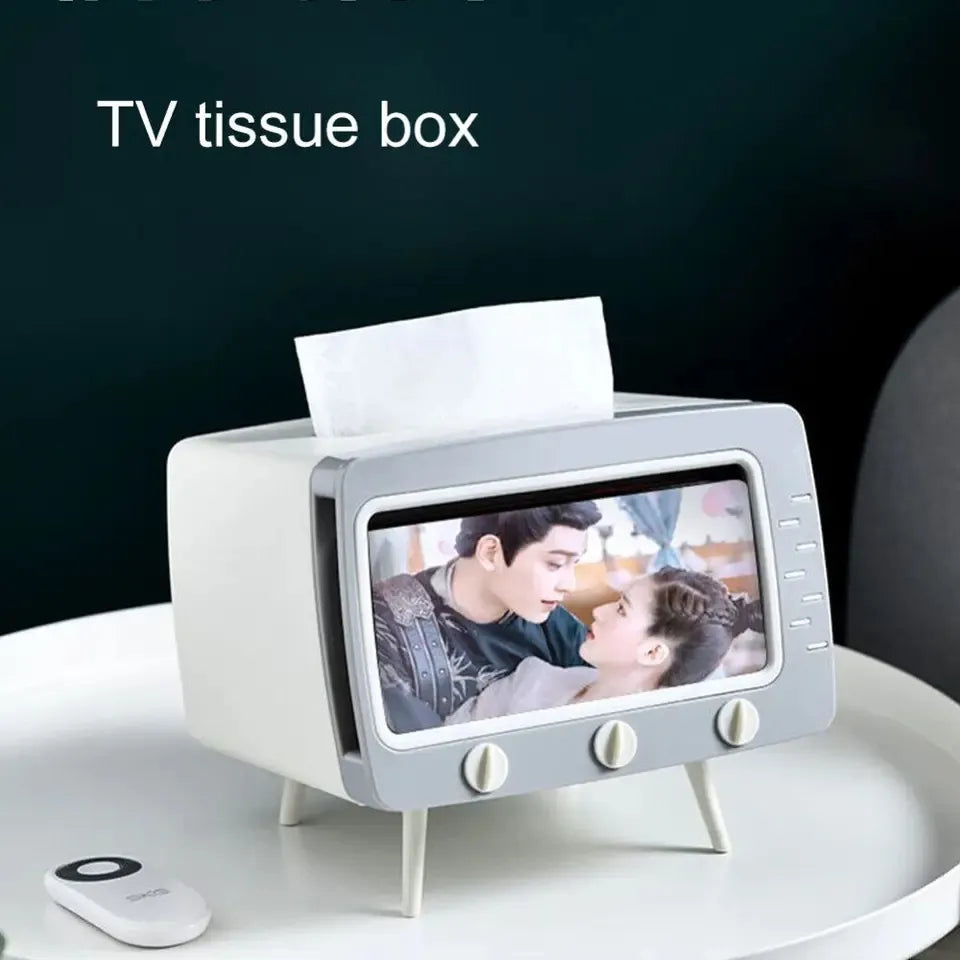 Televisión De Juguete Porta Celular Pañuelos 18cm