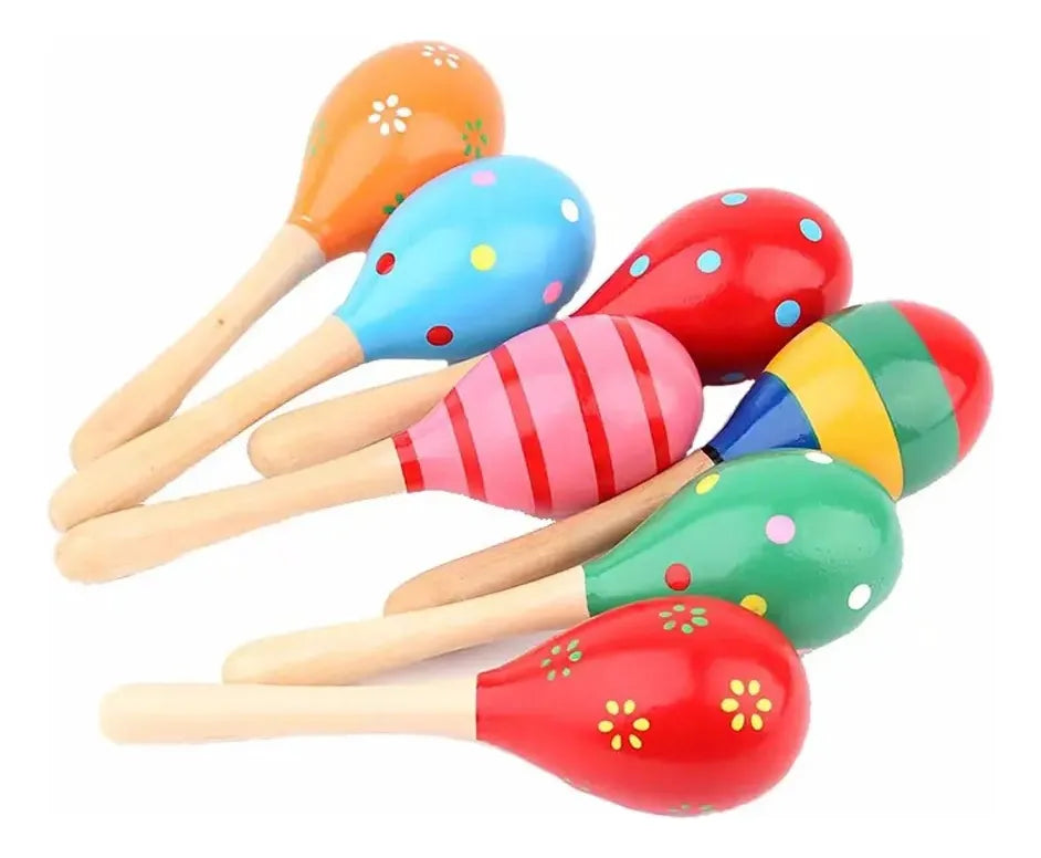 Sonajero Maraca En Madera Infantil Montessori 12cm