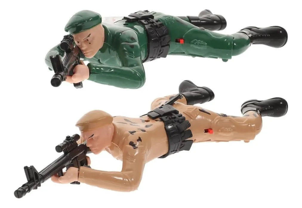 Soldado Militar Cuerpo A Tierra Luz Sonido Clásico