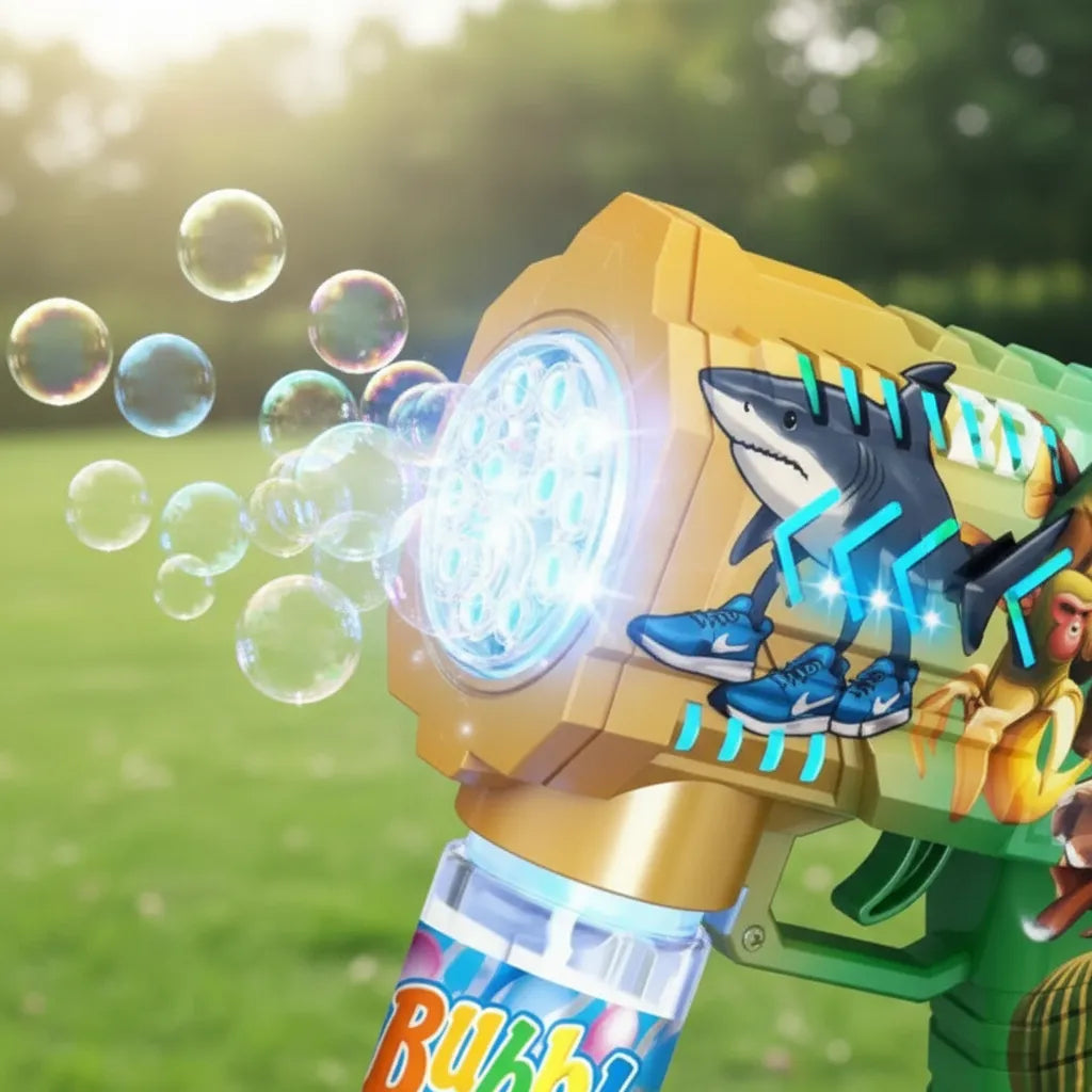 Pistola De Burbujas Automática 10 Hoyos Brainrot