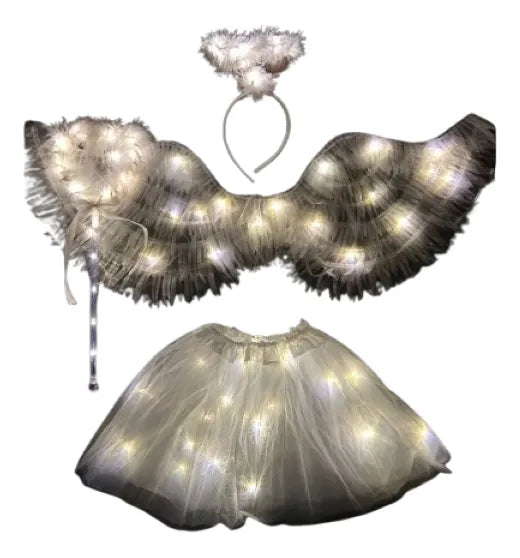 Set De Angel Con Luz Disfraz Cosplay