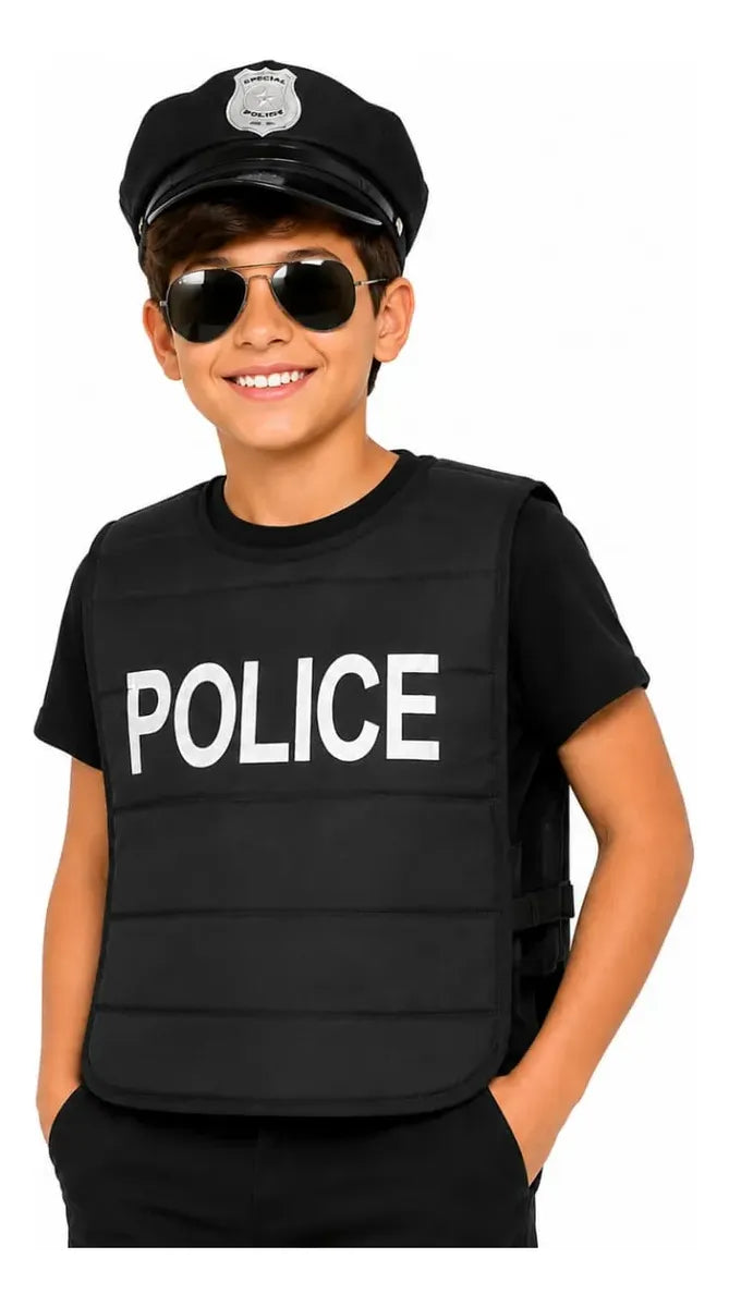 Chaleco De Policía Infantil Complemento Disfraz