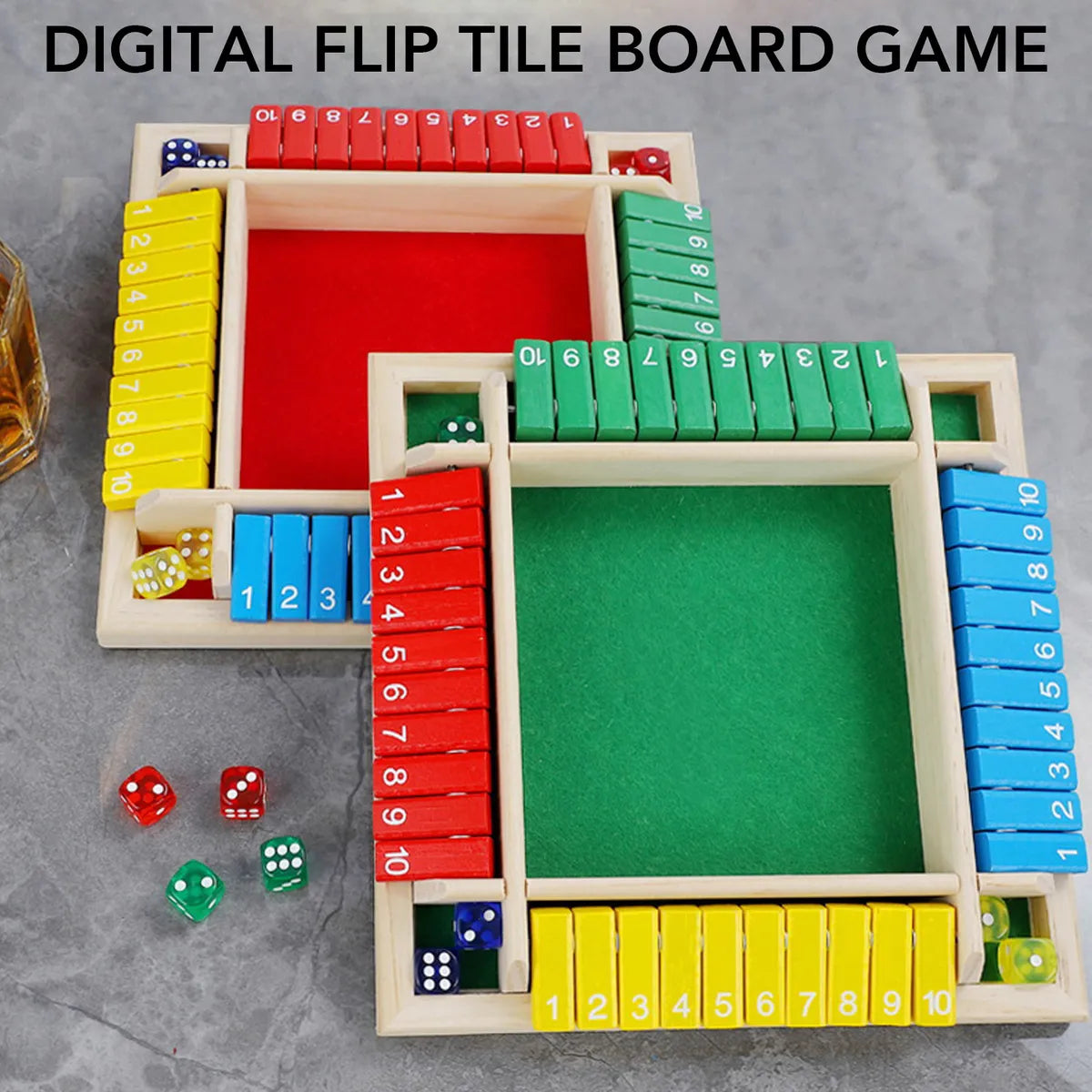 Juego De Mesa Shut The Box Juego De Dados Madera