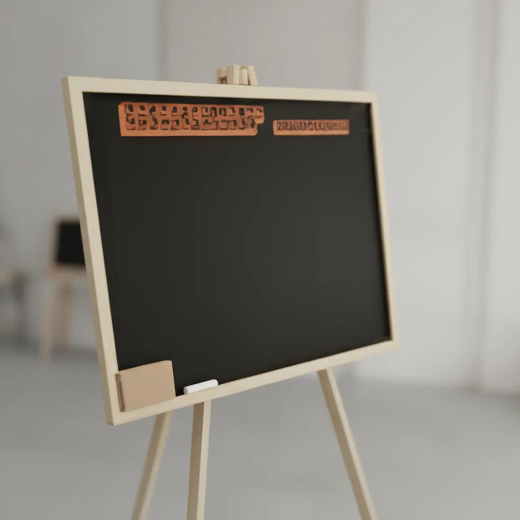 Pizarron De Pie En Madera Chico 3 Patas 40x33x78cm