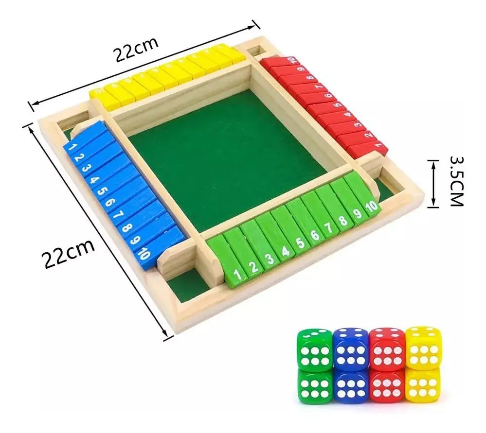 Juego De Mesa Shut The Box Juego De Dados Madera