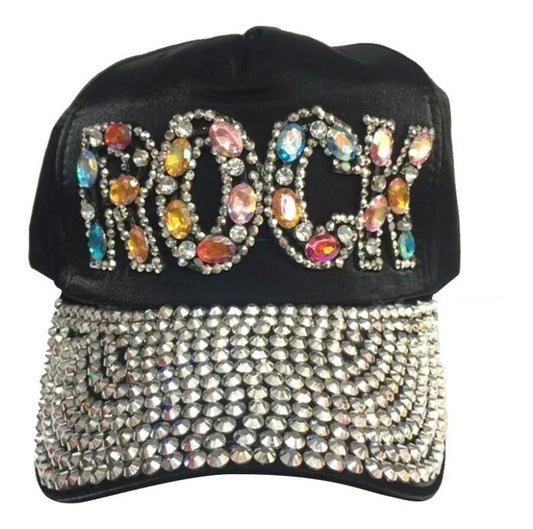 Gorro Visera Bordado Con Piedras Incrustadas