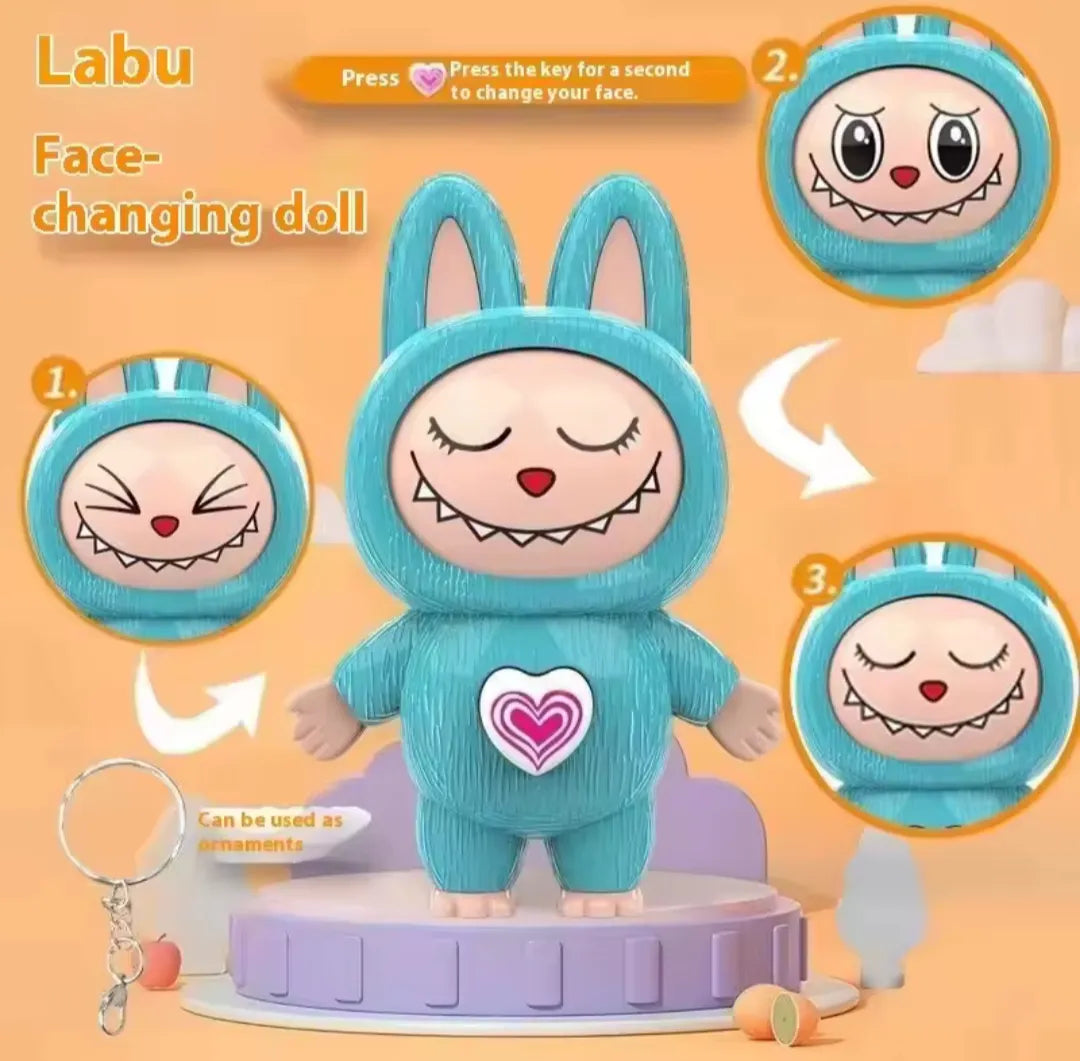 Llavero Muñeco Labubu 10cm Gira Gira 3 Caras
