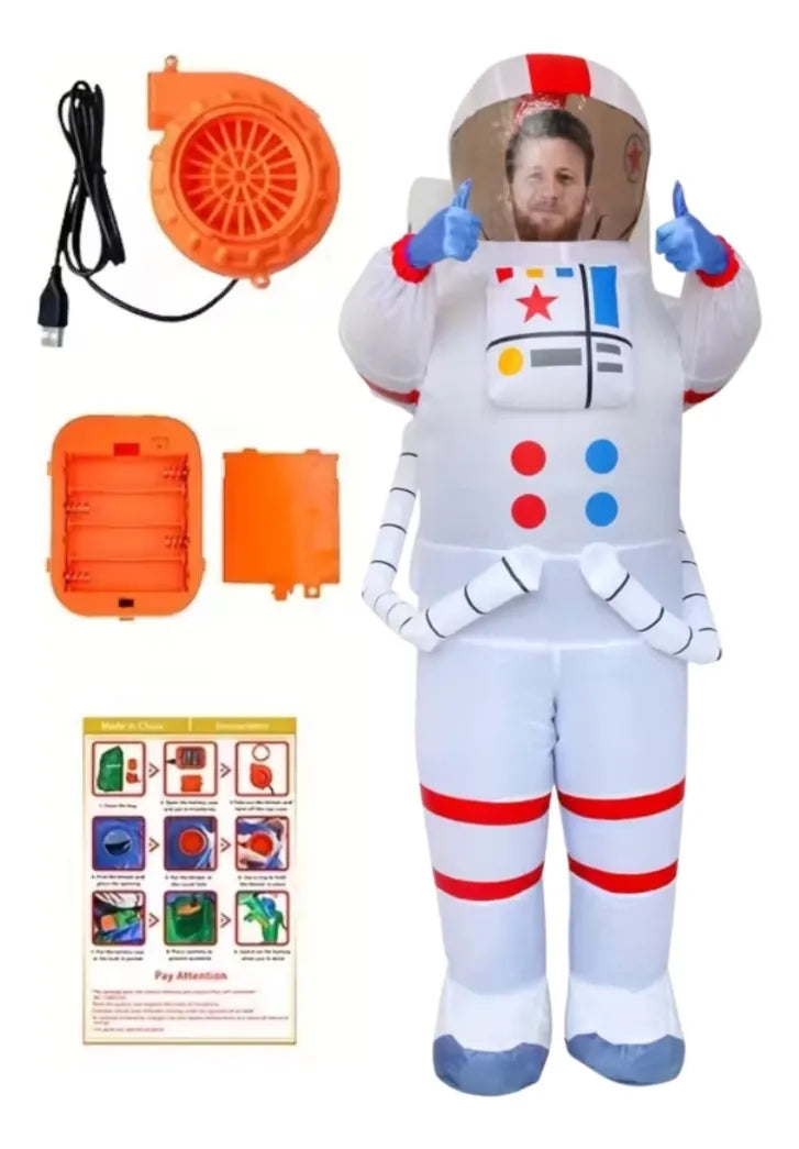 Disfraz Inflable Astronauta Blanco Adulto 210cm