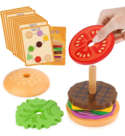 Hamburguesa En Madera Montessori Accessorios