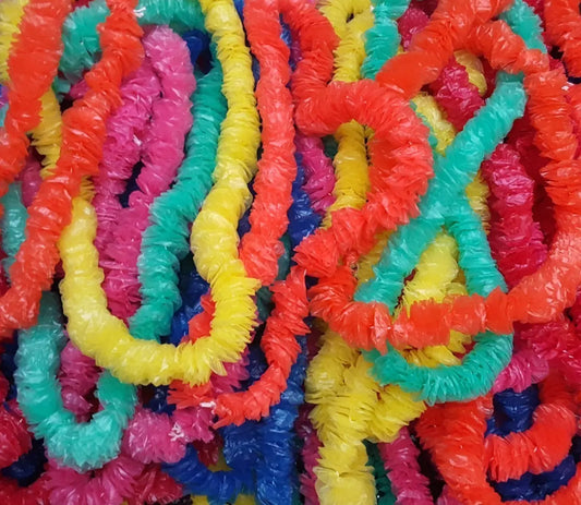 Collar Hawaiano X 6 Colores Surtidos Fruncidos