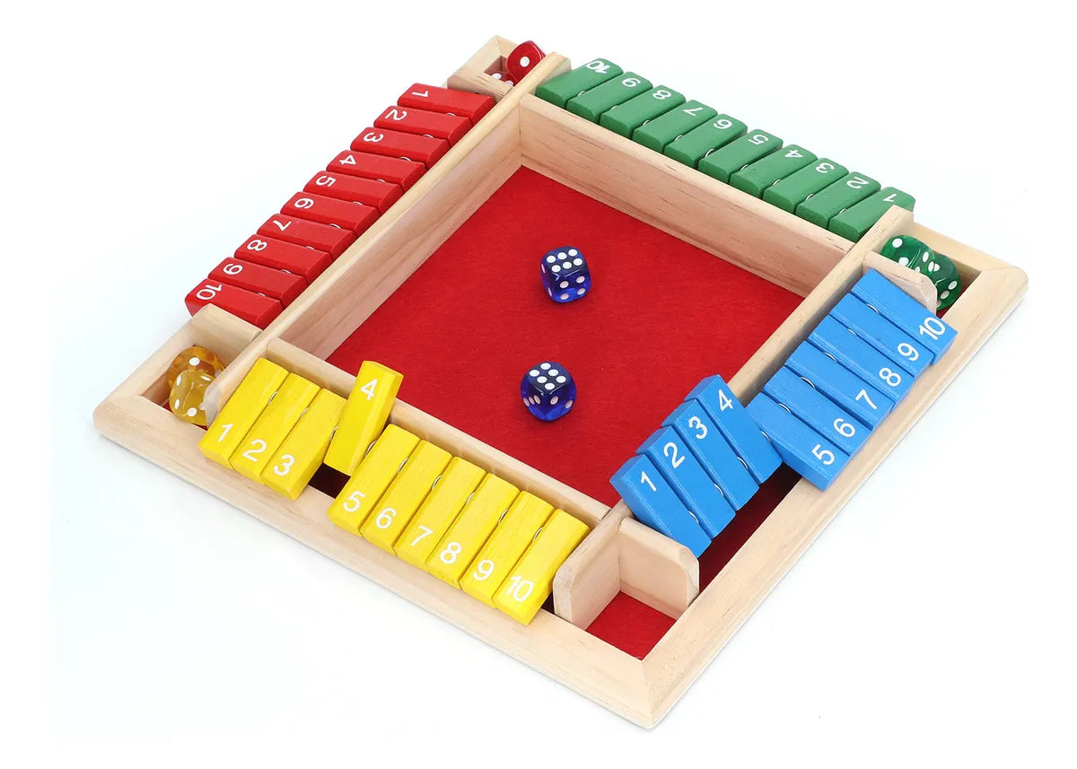Juego De Mesa Shut The Box Juego De Dados Madera