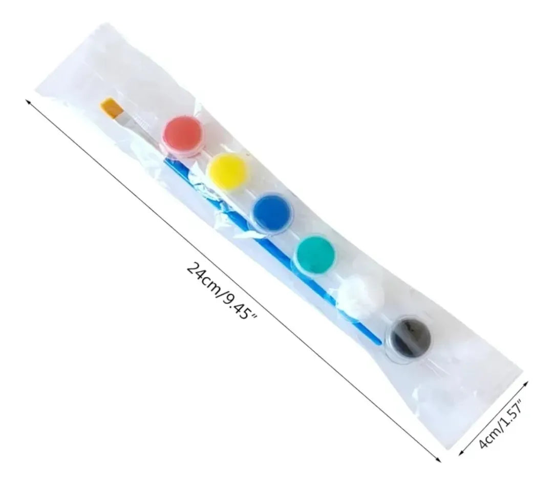 Kit De Arte Pizarra Lienzo C Atril+6témperas+pincel