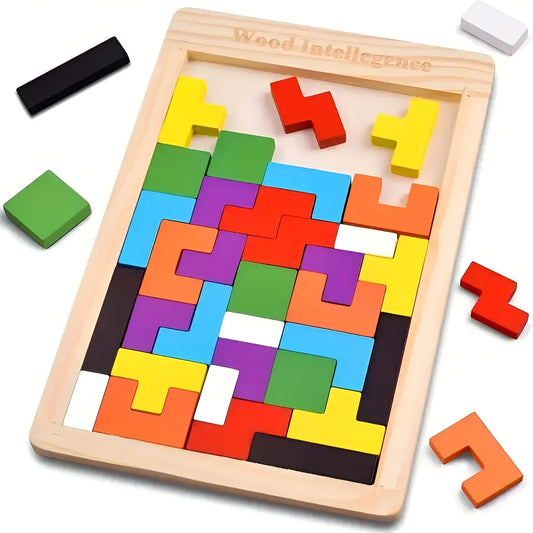 Tetris Puzzle En Madera 40 Pcs Montessori