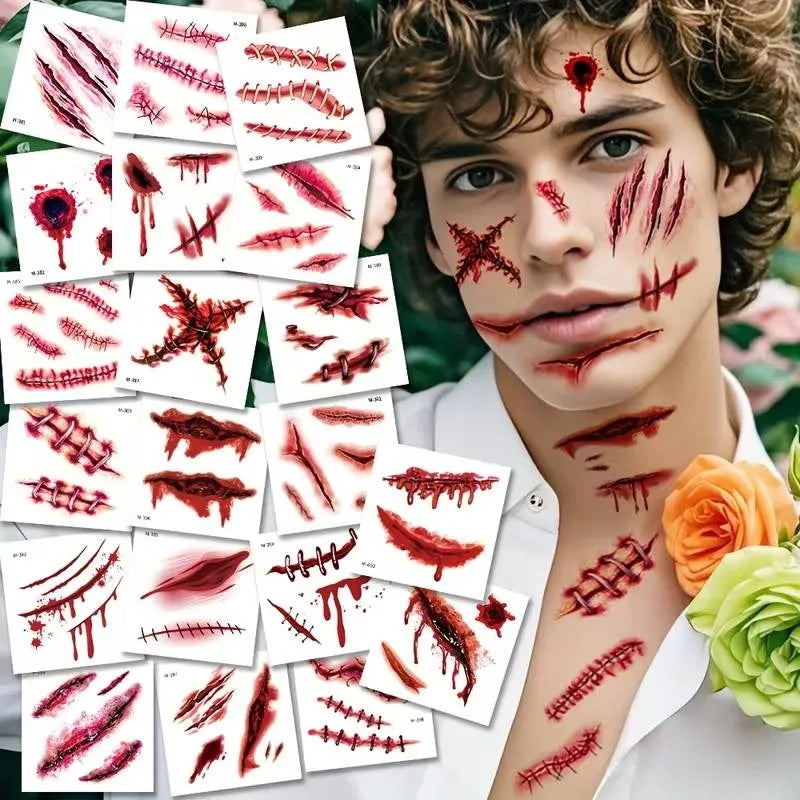 Tatuajes Temporales Halloween Heridas Y Cicatrices