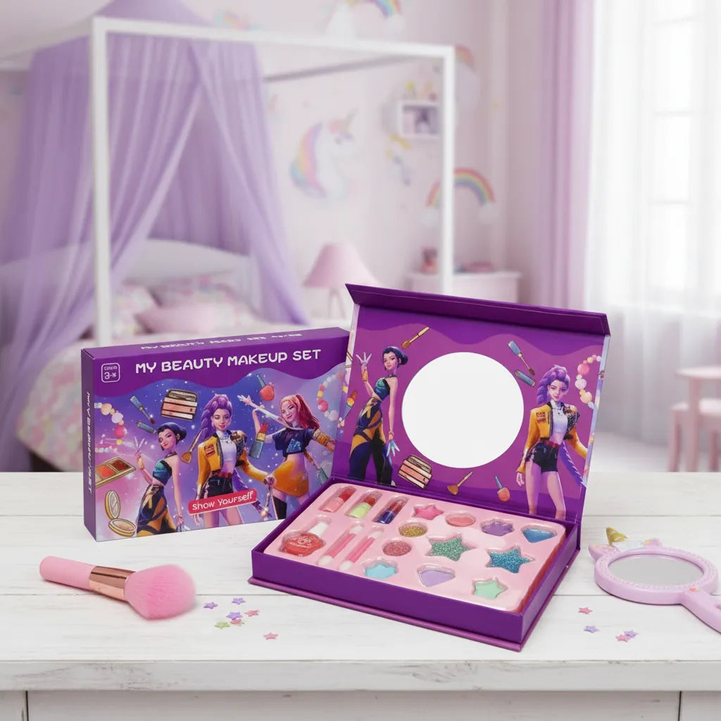Set Maquillaje Infantil Con Espejo Guerreras Kpop