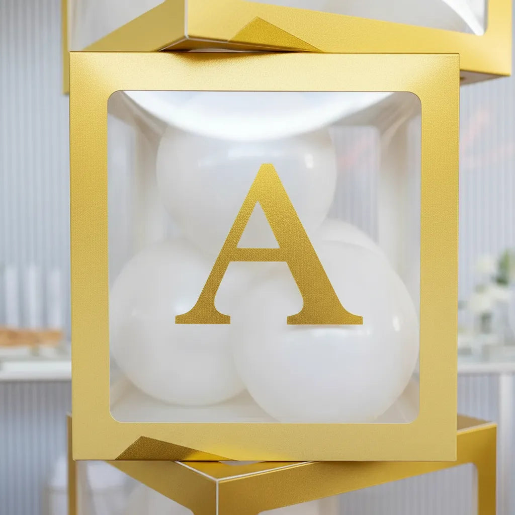 Cajas Decorativas Dorada Letras Baby X4 Baby Shower