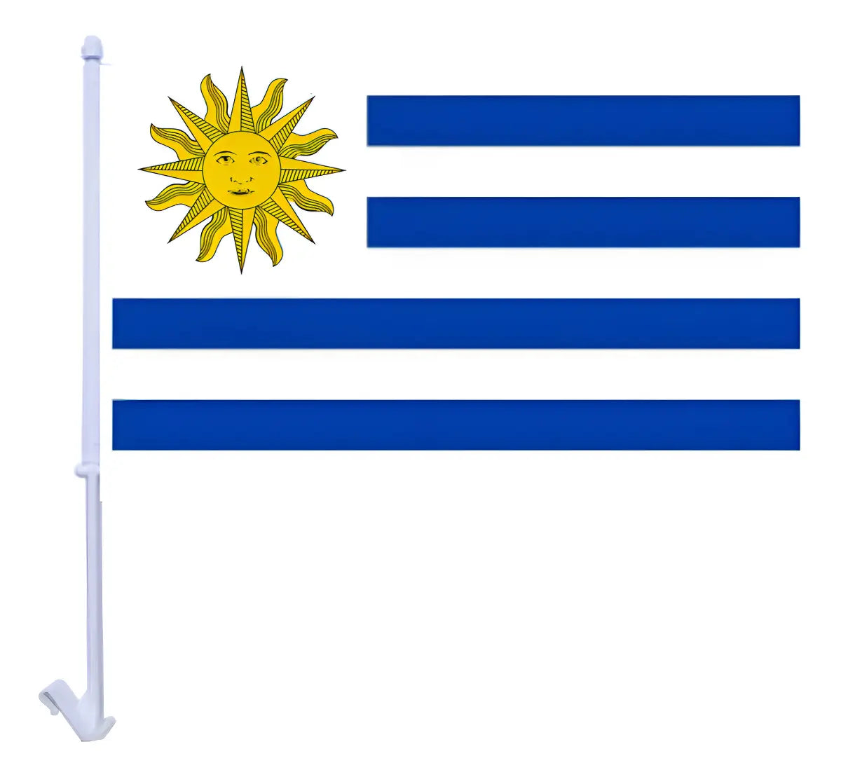 Bandera De Uruguay Para Auto Polyester 30 Cm X 45