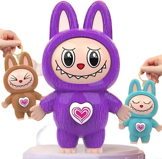 Llavero Muñeco Labubu 10cm Gira Gira 3 Caras