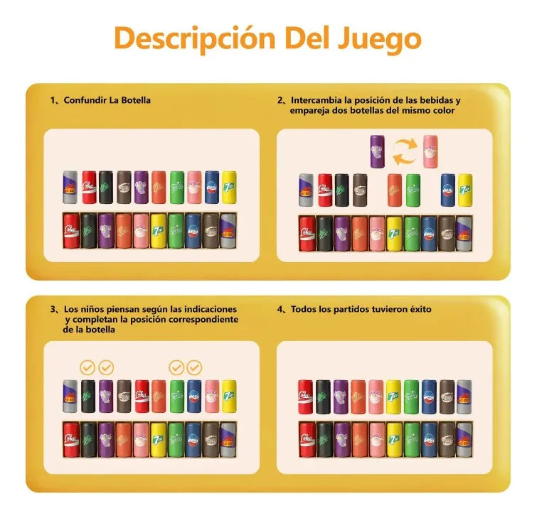 Juego De Memoria De Mesa Adivina Las Botellas