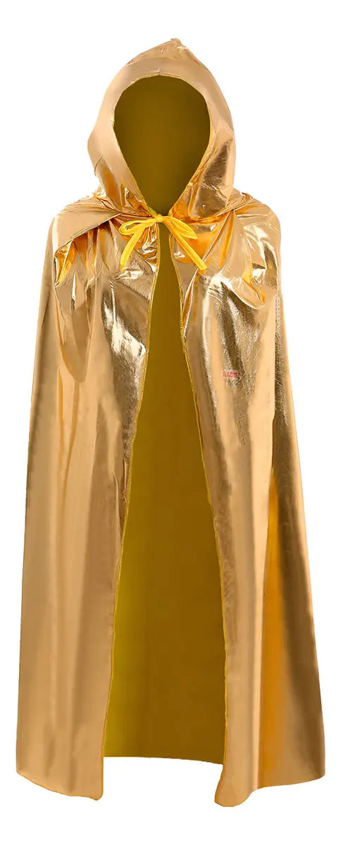 Capa Dorada 130cm Con Capucha Disfraz Halloween