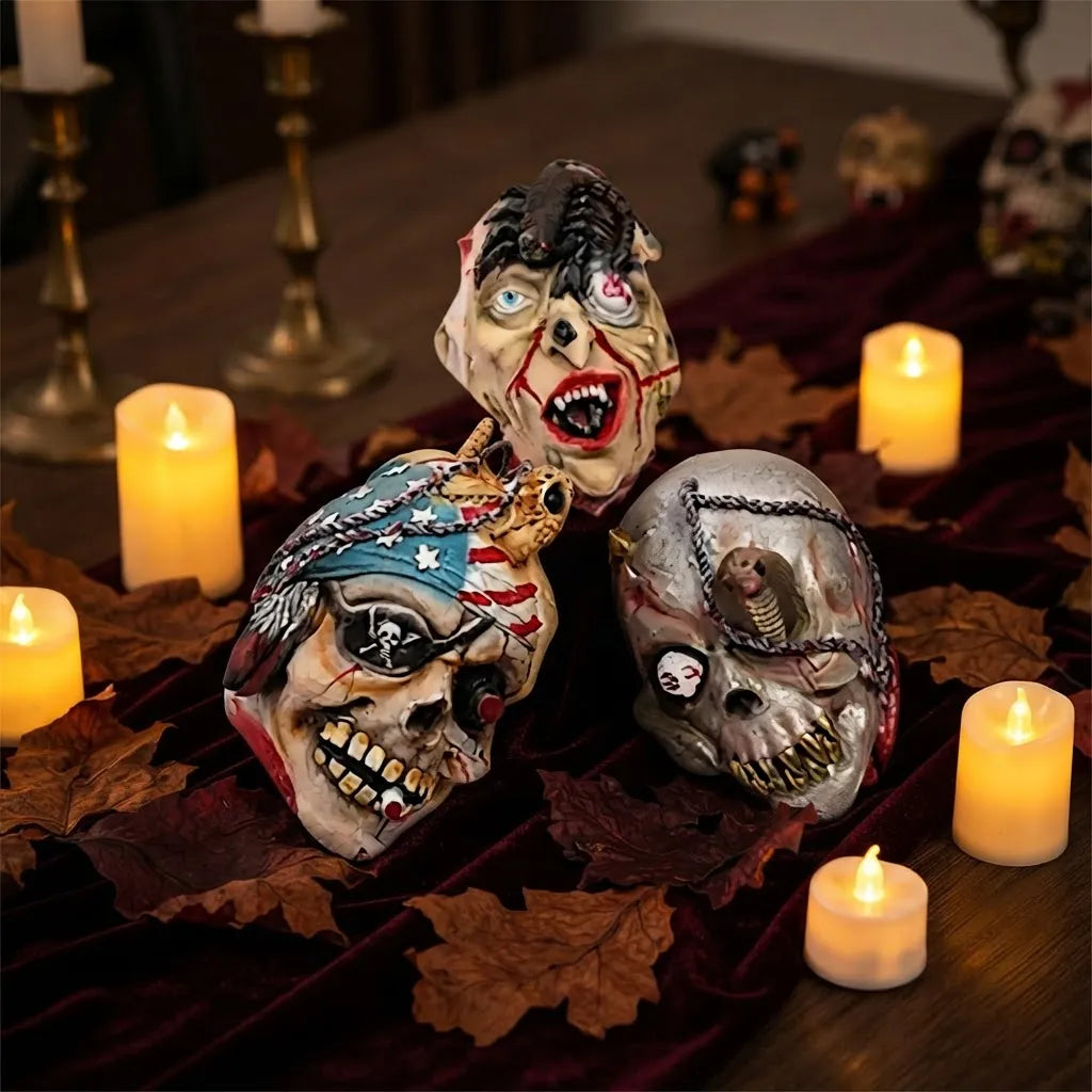 Cabezas Terroríficas de goma Para Decoración De Halloween