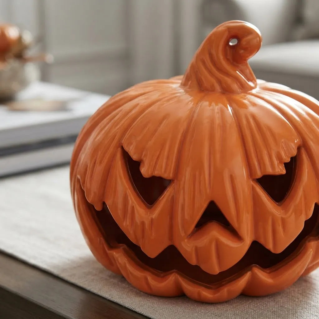 Lámpara Veladora Calabaza Halloween Grande 13cm