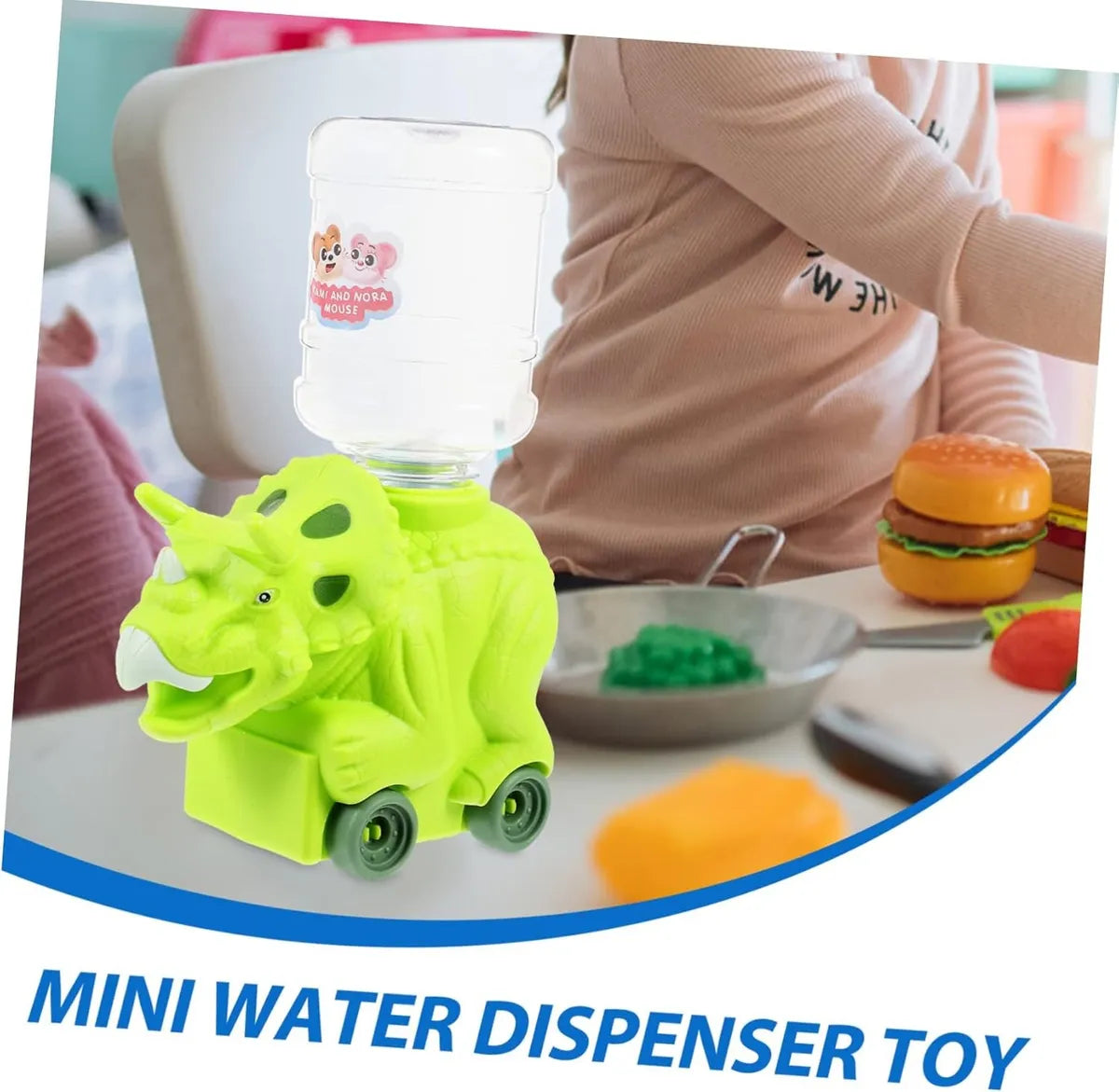 Mini Dispensador De Agua Infantil Dinosaurio 17cm