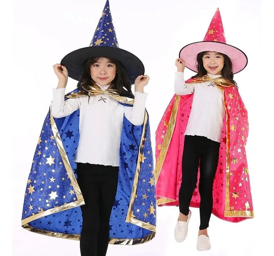 Kit Set Bruja Infantil Capa Y Gorro