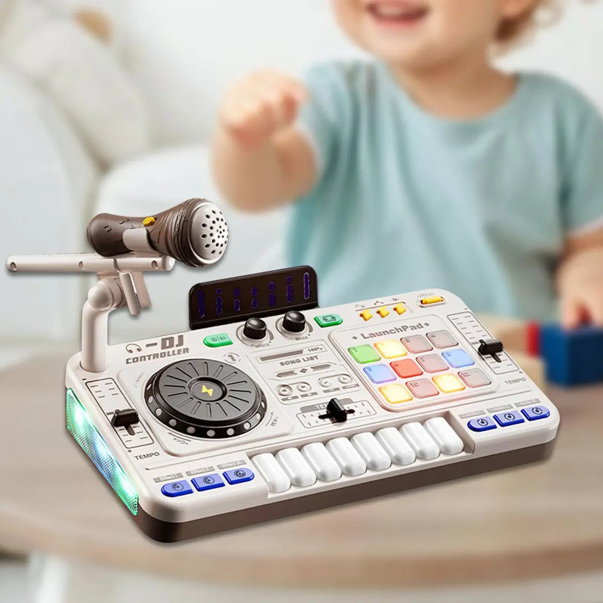 Juguete Consola Dj Infantil Con Microfono Mezclador
