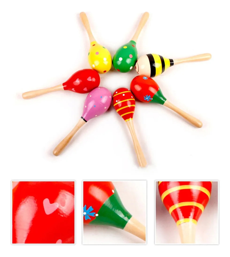 Sonajero Maraca En Madera Infantil Montessori 12cm