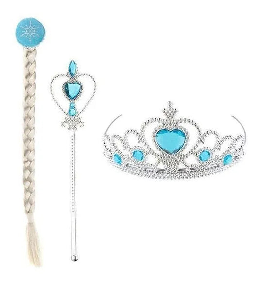 Set Princesa Elsa Frozen Pelo Tiara Y Varita
