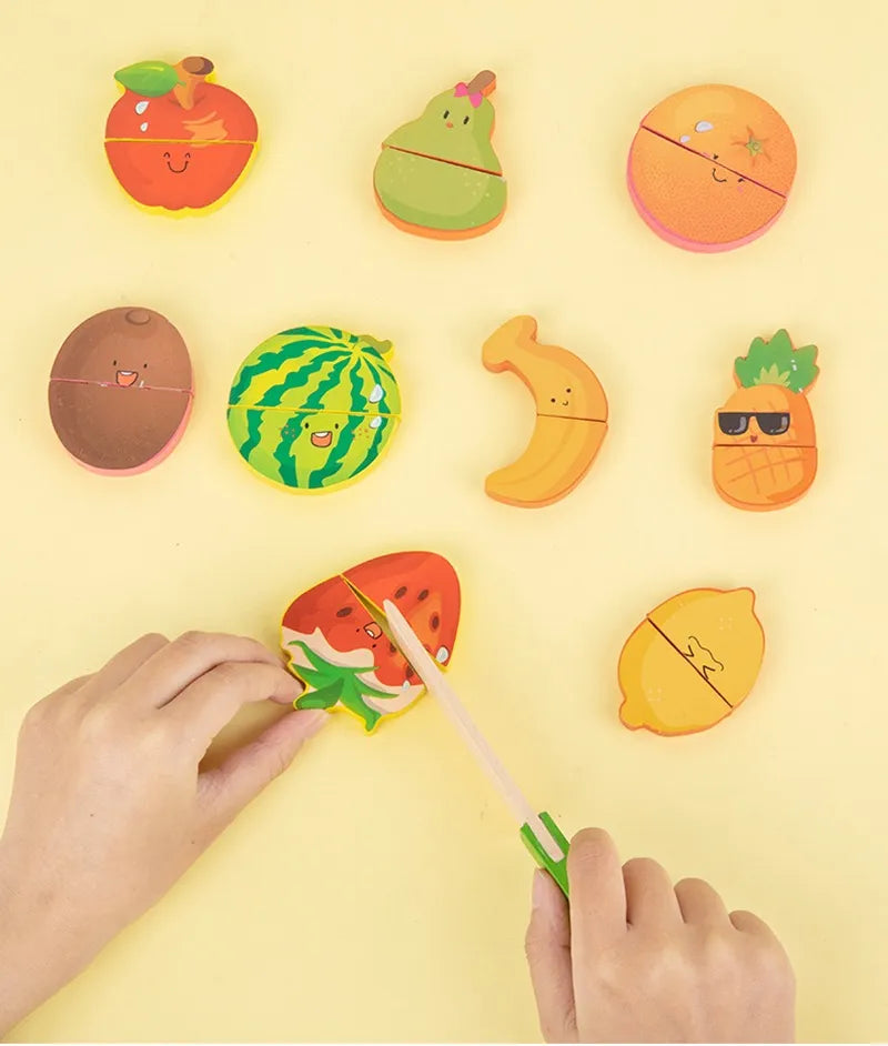 Xilófon Montessori en madera con Juego  de Frutas y Encastre