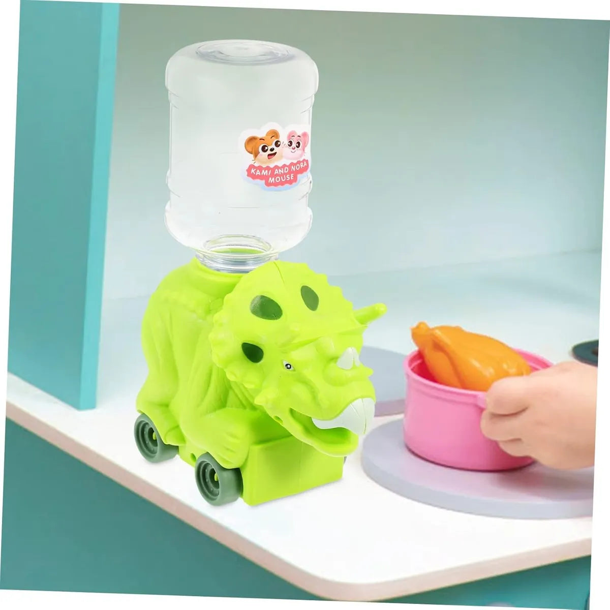 Mini Dispensador De Agua Infantil Dinosaurio 17cm