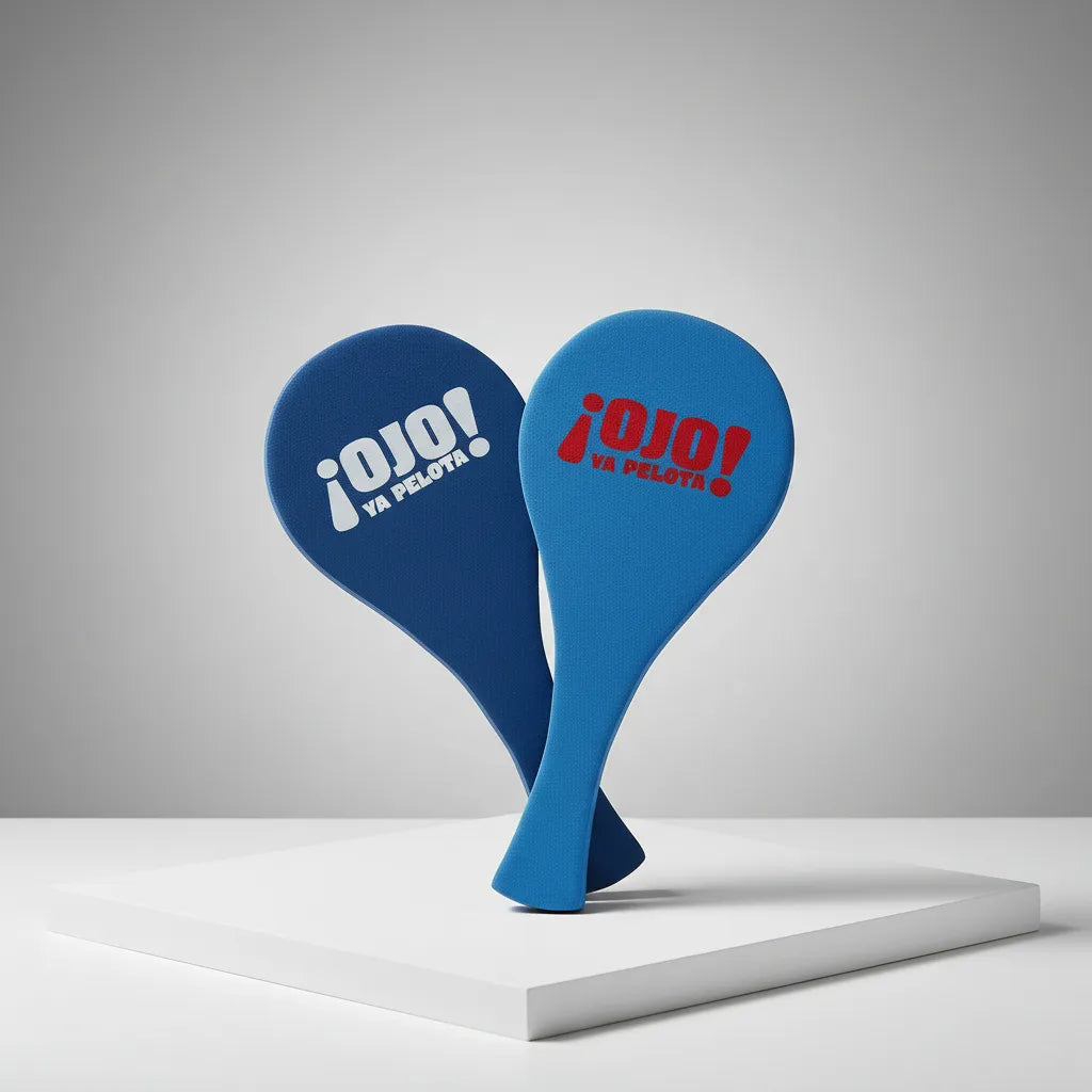 Paleta Sport Tipo Playera En Madera Con Pelota 42cm