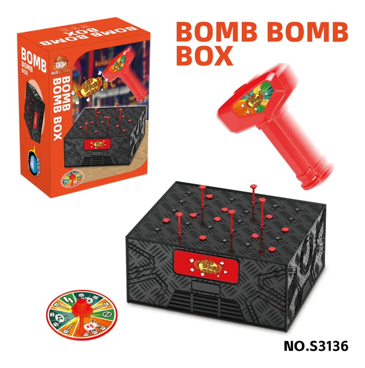 Juego De Mesa Bomb Bomb Box Explota Globos Martillo