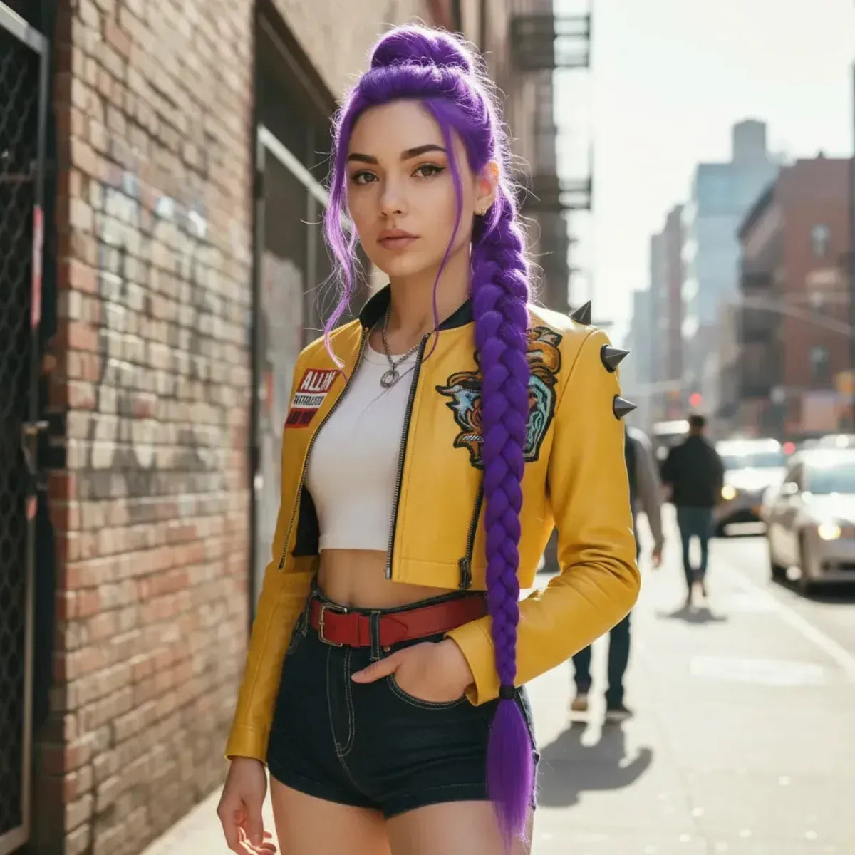 Trenza Morada Extension Rumi Guerrera K-pop Violeta 60CM