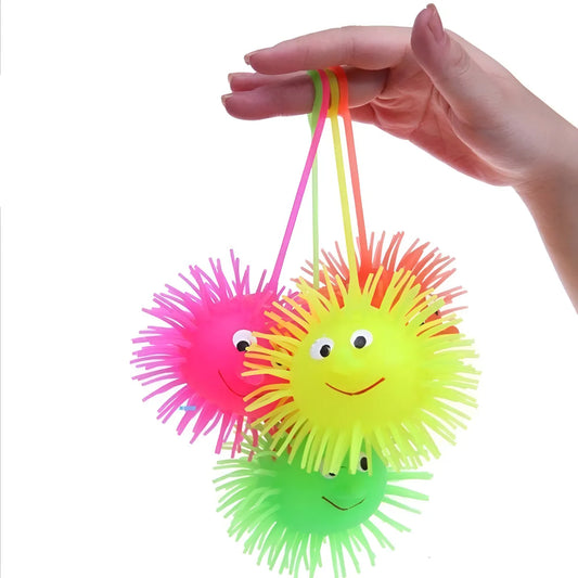 Squishy Erizo Colgante Con Luz Peludo X2 Unidades