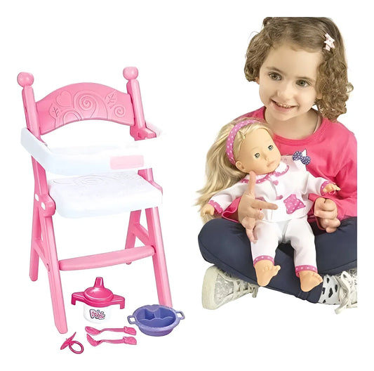 Silla De Cocina Unisex Para Muñecas Con Accesorios