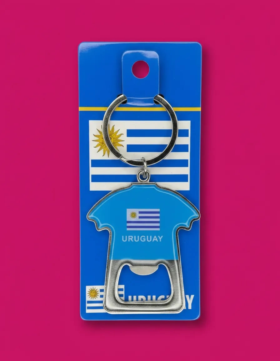 Llavero Destapador Metálico Camiseta Uruguay