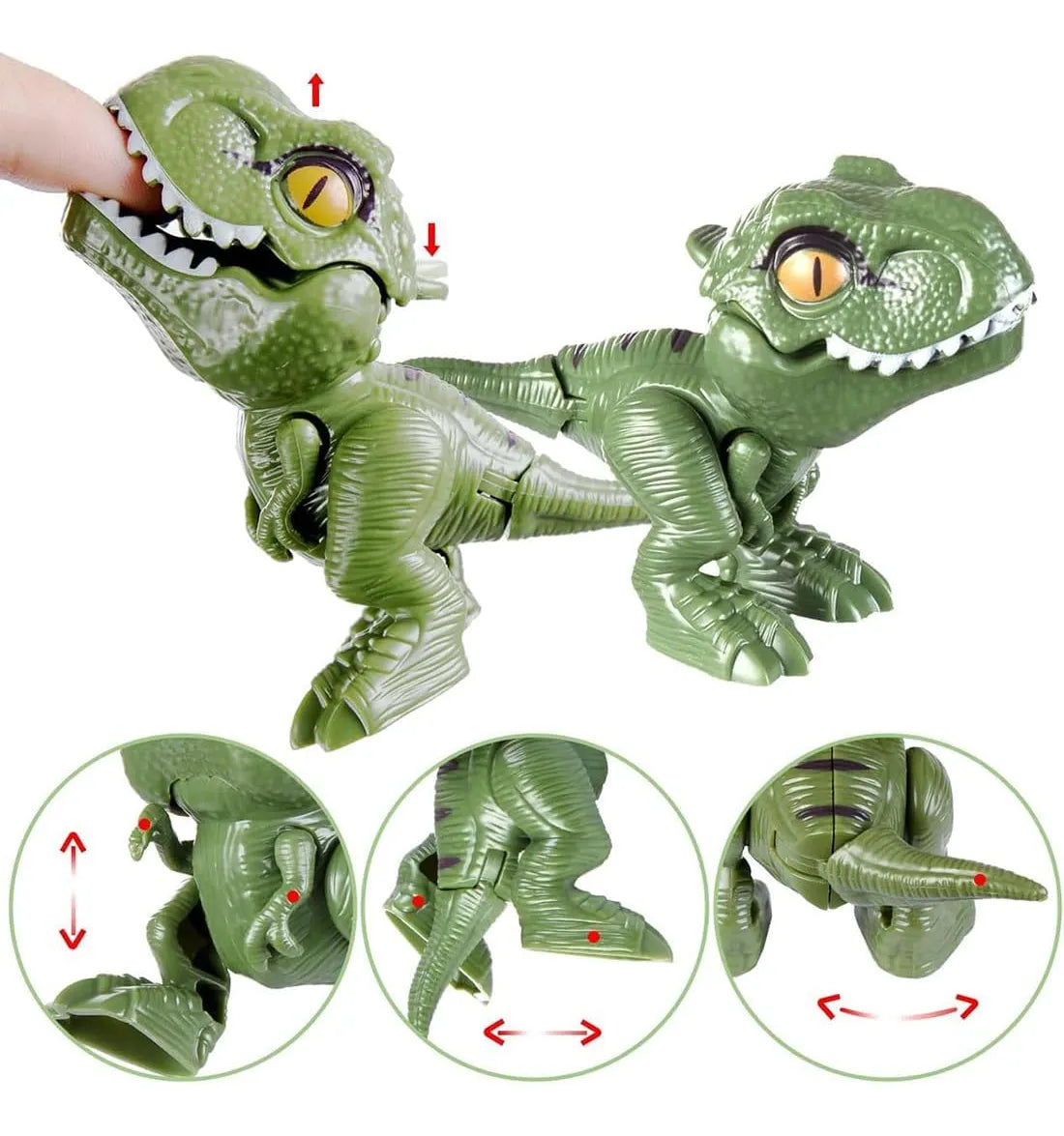 Muñecos Dinosaurios Muerde Dedos Pack X3 Surtidos
