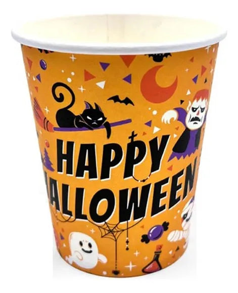 Pack De 10 Vasos Descartables 250ml Halloween