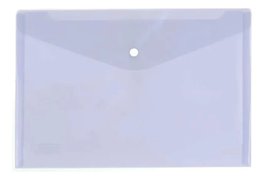 Sobre Transparente Pvc Tamaño A4 Con Cierre Botón