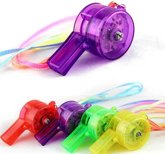 Chifles Silbato Con Luz Led Pack X6 Cotillón Fiesta