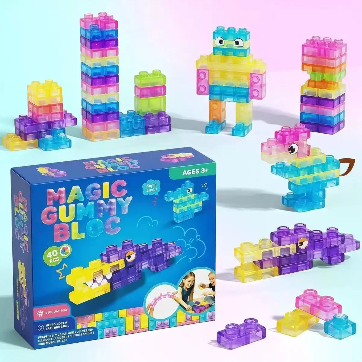 Bloques De Construccion Blandos Gelatina 40pcs