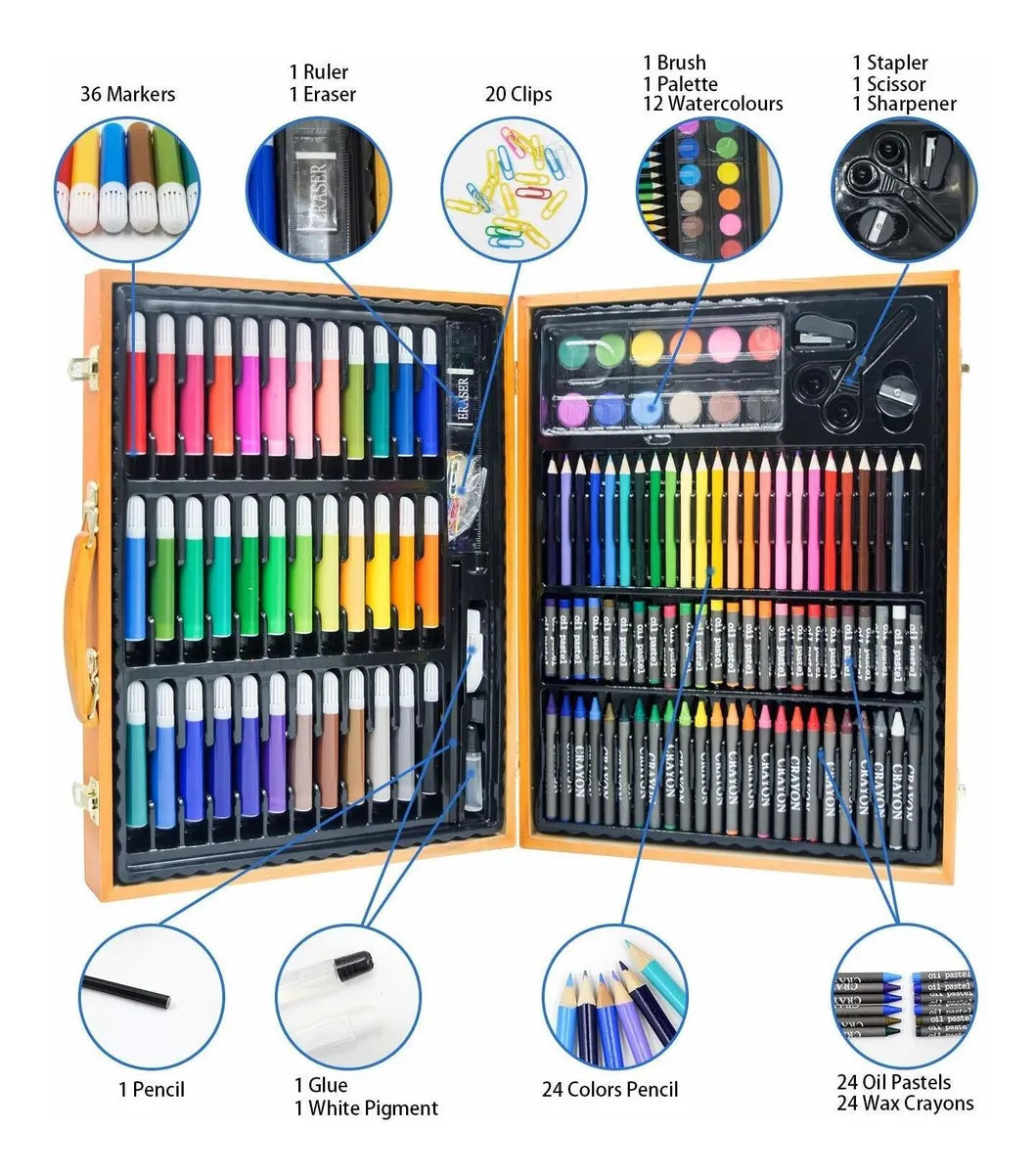 Set Artistico 150 Piezas Infantil Crayones Draypens