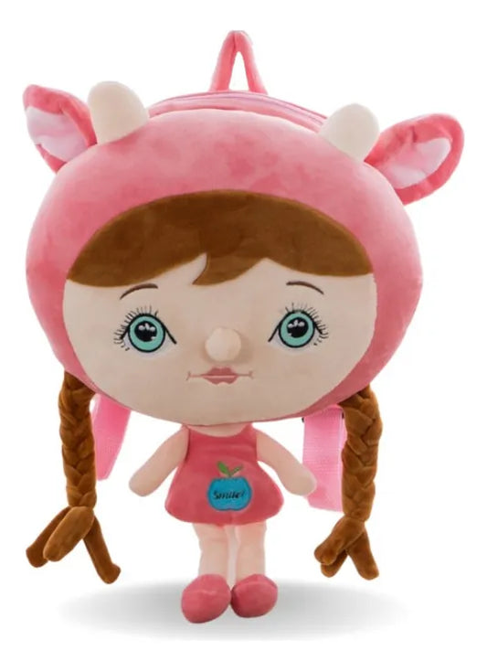 Peluche Mochila Infantil Muñeca 35cm 2 Modelos