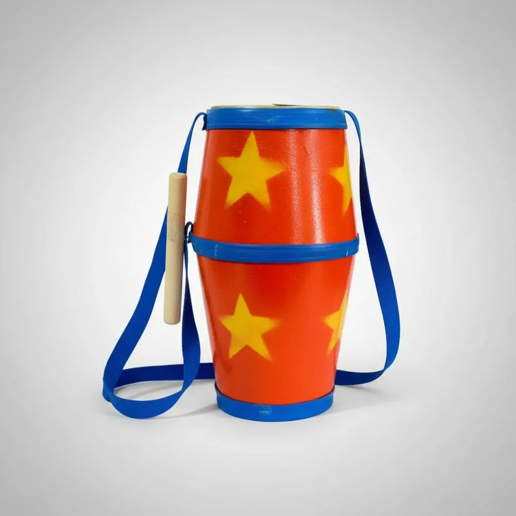 Tambor Juguete Mediano Fibra Lonja Natural 47cm